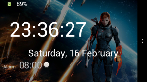 Screenshot in 'Dock Clock' mode. Screenshot in 'Dock Clock' mode.